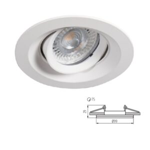 Faretto Incasso Bianco Orientabile Diam. 75